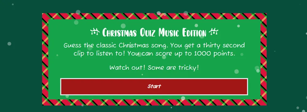 Christmas Project 2022 - Music Quiz