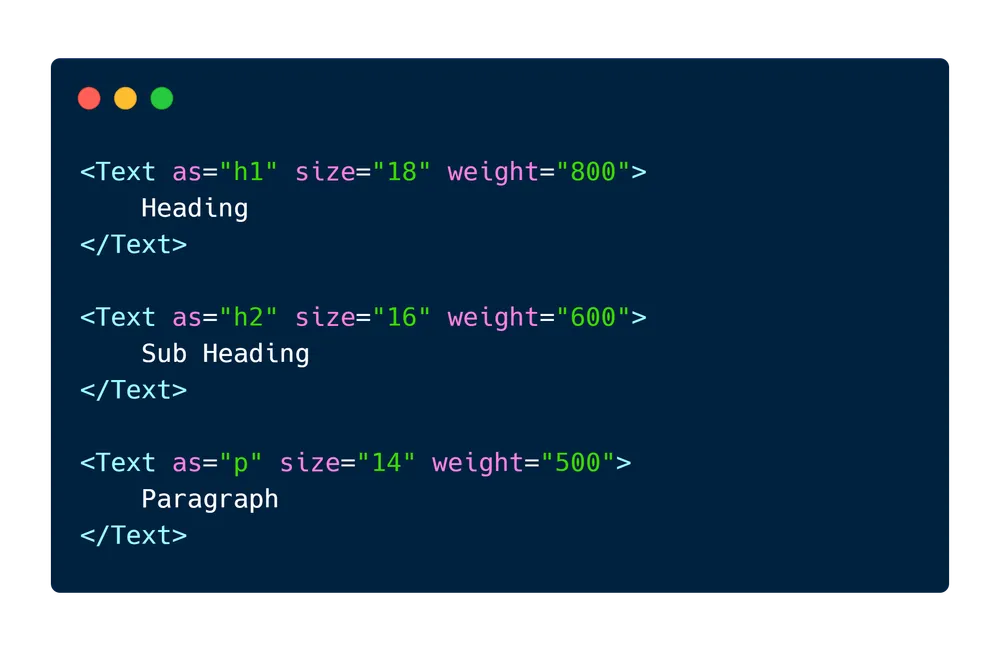 The "as" prop causes a component to render using the specified element