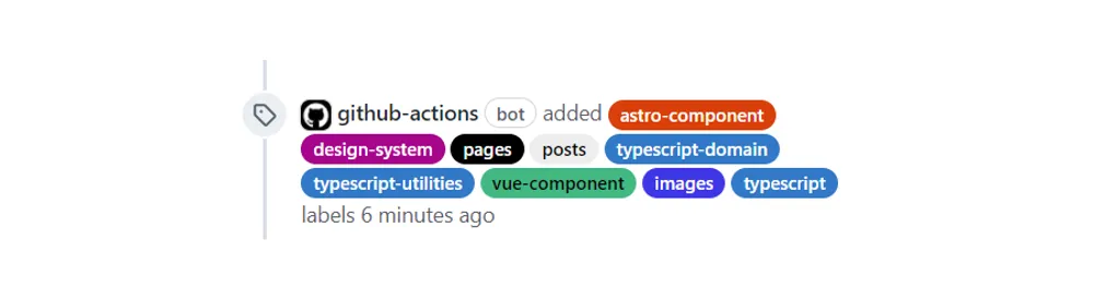 An example of labels in action while I made a PR building this site